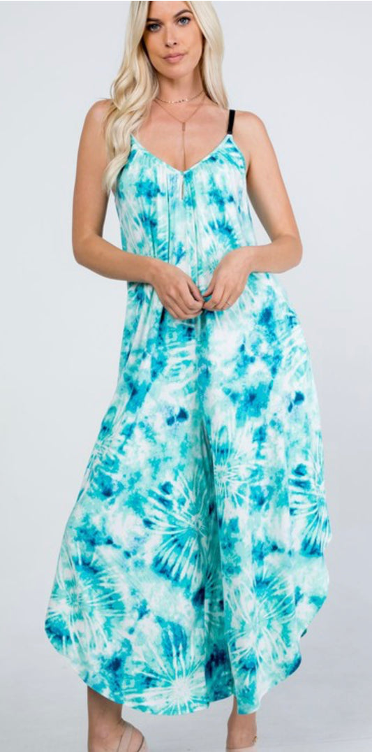 Down by the boardwalk tie-dye jumpsuit