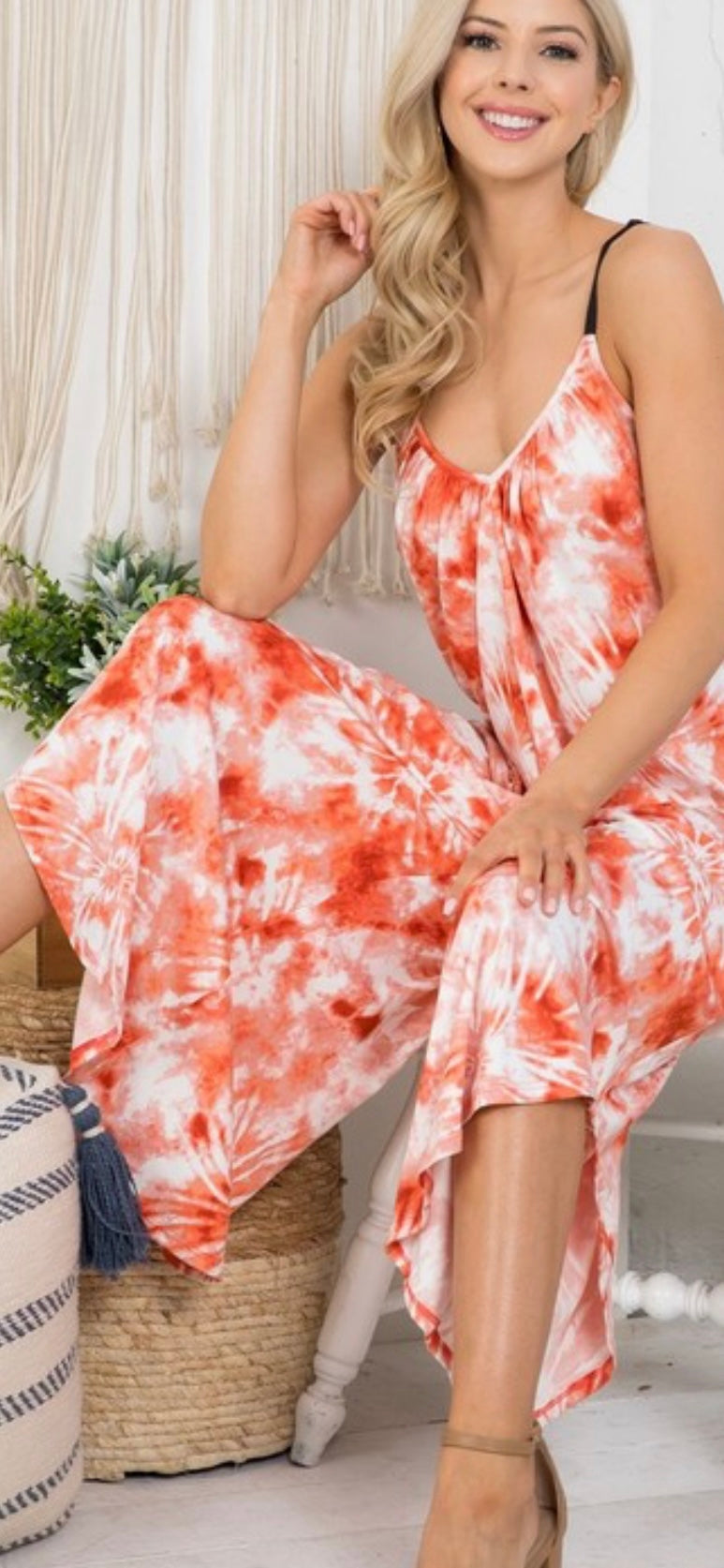 Down by the boardwalk tie-dye jumpsuit