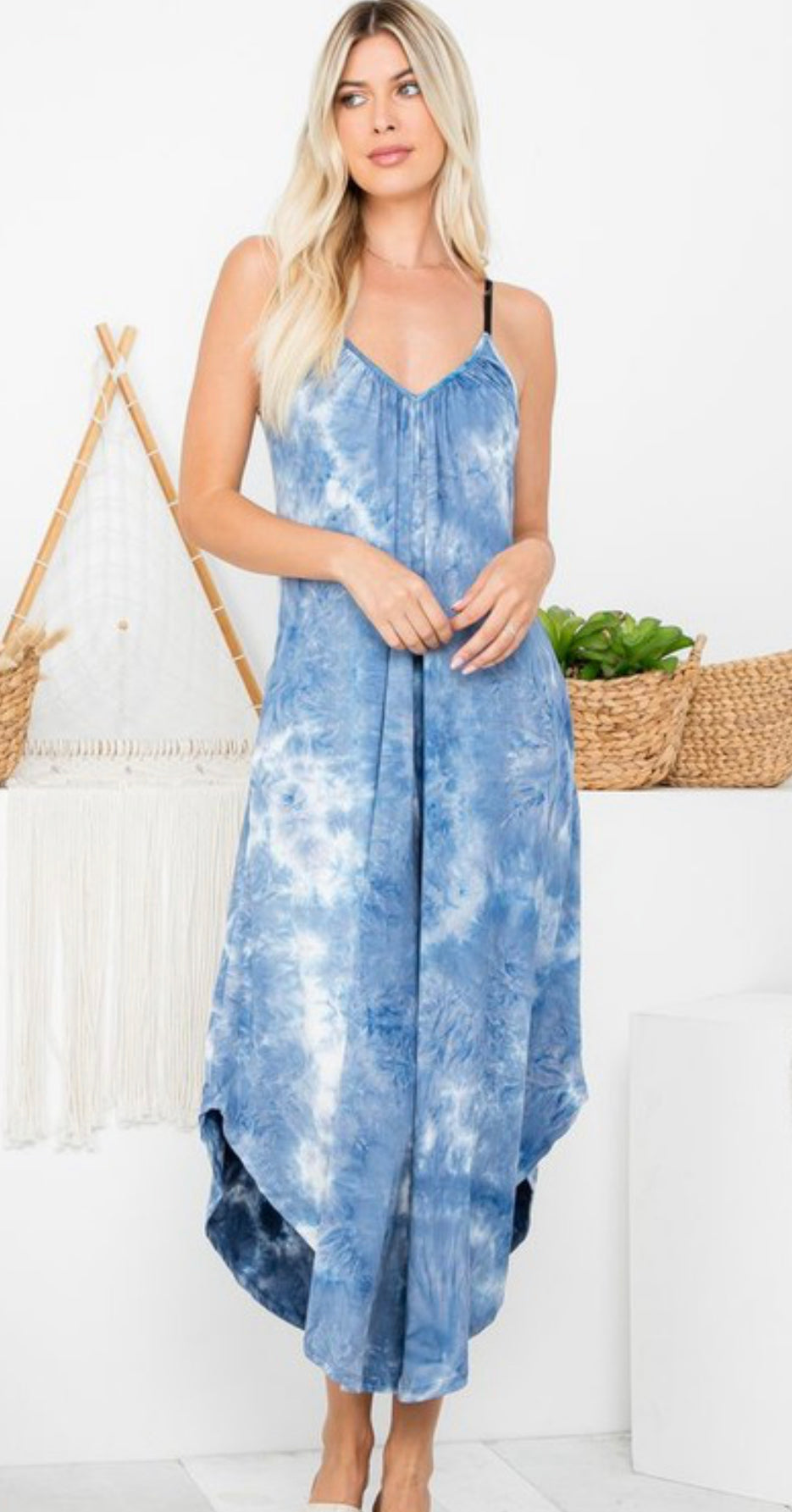 Down by the Boardwalk tie dye pocket jumpsuit