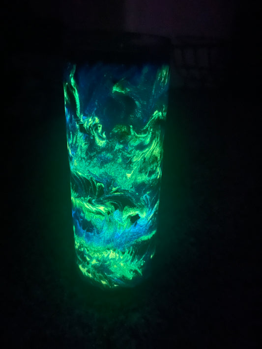 Glow wave 25oz stainless glow in the dark tumbler