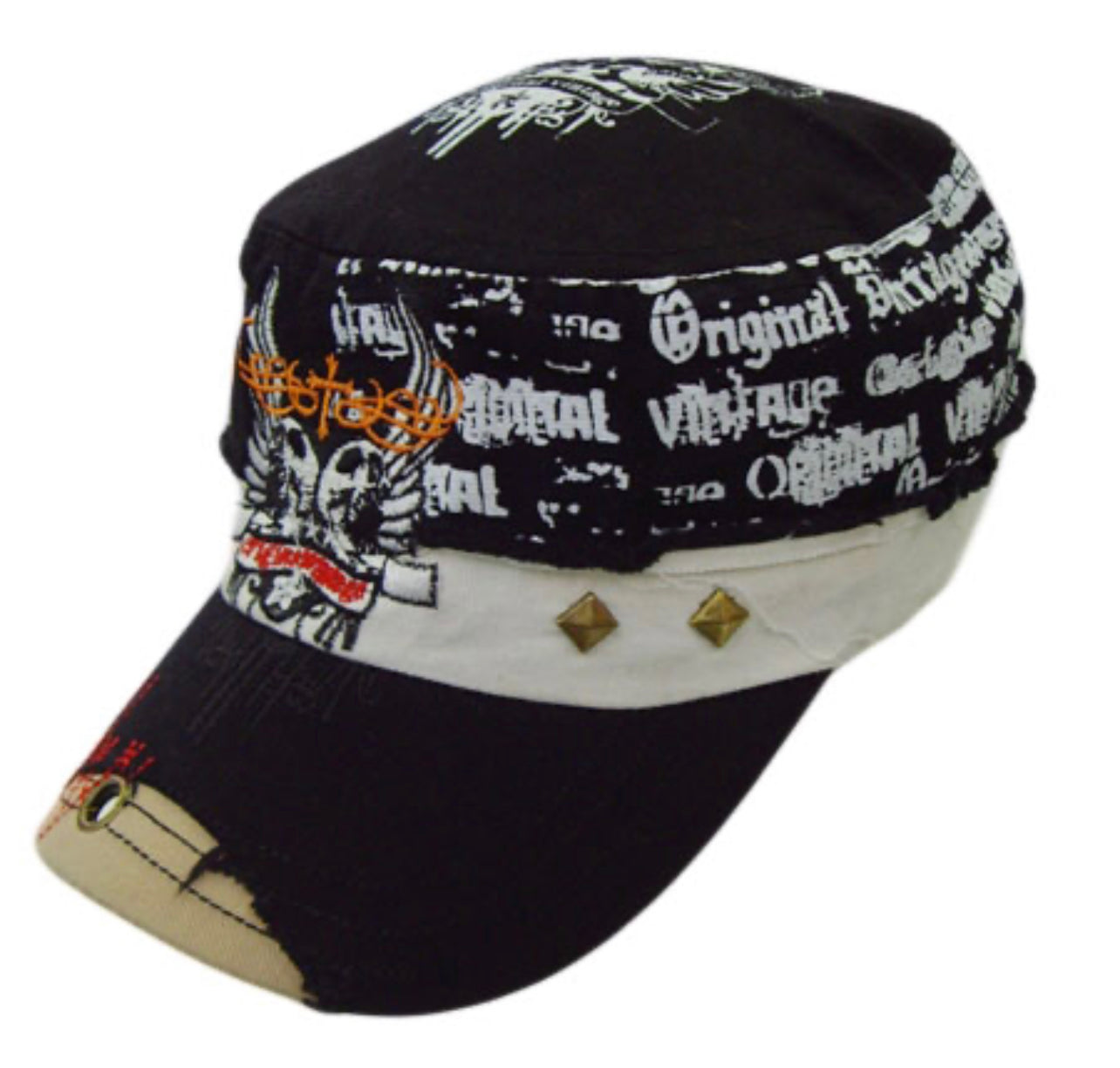 Skull and wing vintage cadet cap