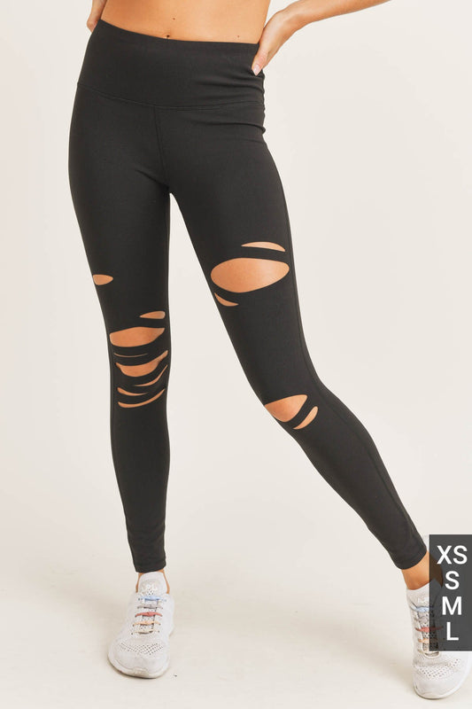 Laser cut high waisted leggings