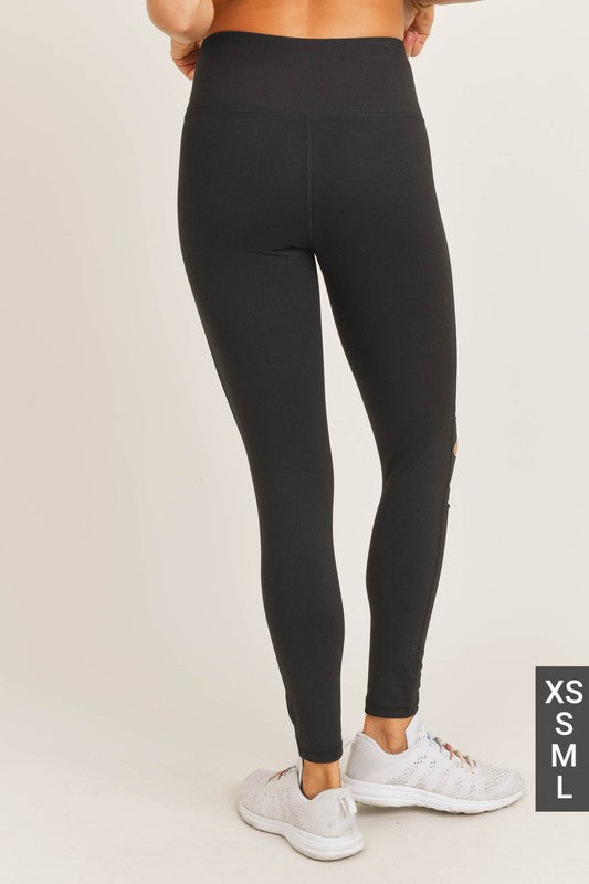 Laser cut high waisted leggings