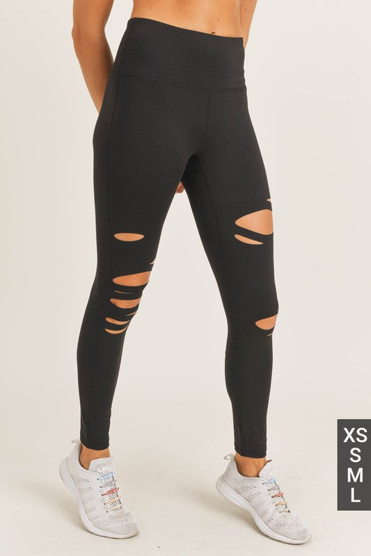 Laser cut high waisted leggings