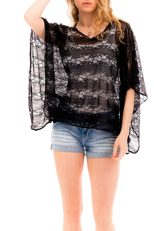 Heart lace kimono top