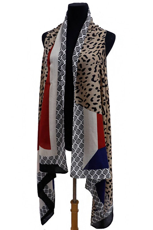 Leopard patterned viscose vest
