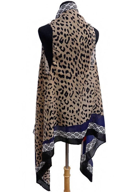 Leopard patterned viscose vest