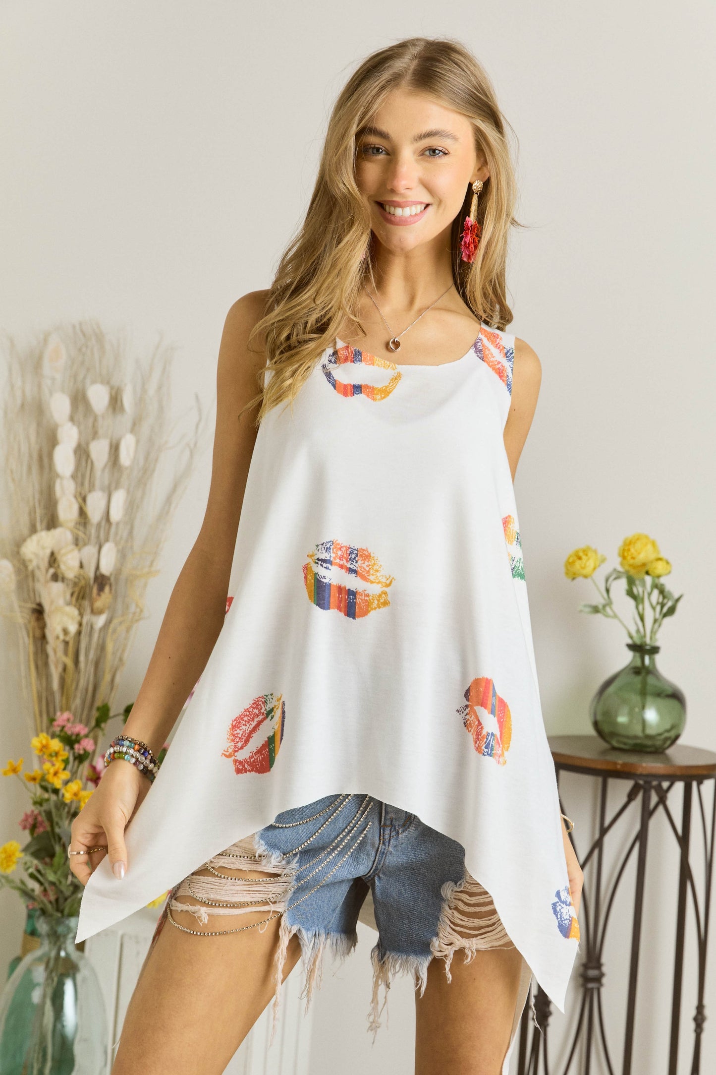 Summer Kisses flare tank