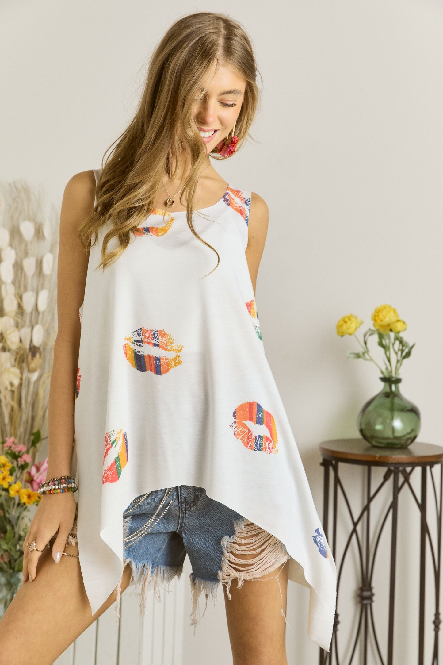 Summer Kisses flare tank