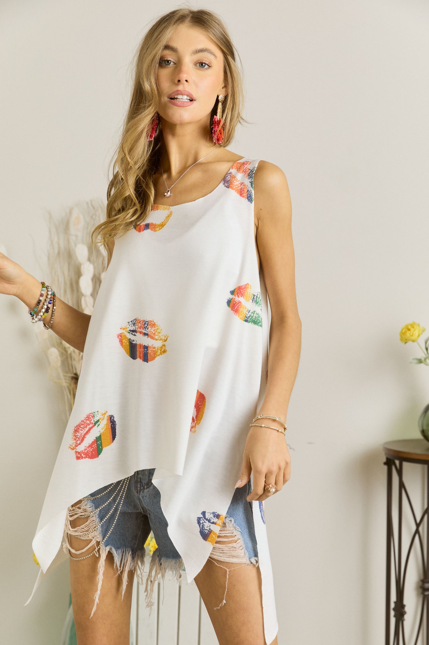 Summer Kisses flare tank