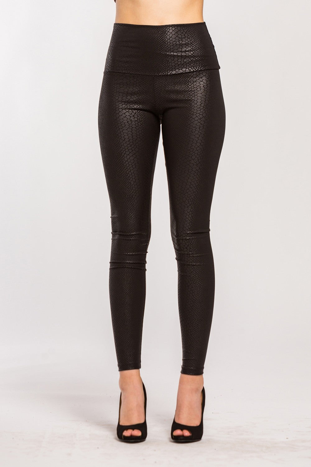 Snakeskin detail high waisted leggings